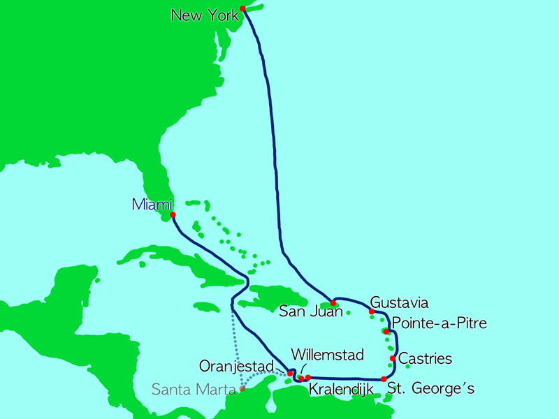 Abbildung Route Caribbean New Year