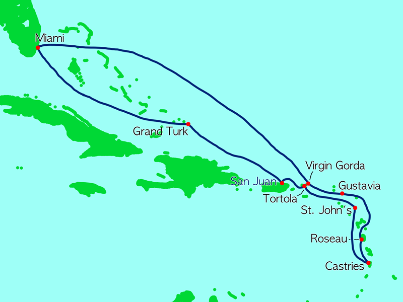 Abbildung Route Caribbean Pearls